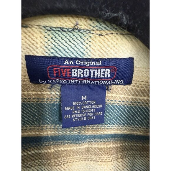 VTG Five Brother by Sapko Plaid Flannel Shirt Shacket Red M Lumberjack Cabincore - Picture 9 of 9